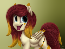 Size: 1600x1200 | Tagged: safe, artist:luminousdazzle, imported from derpibooru, oc, oc only, oc:golden brush, pegasus, pony, female, looking at you, mare, smiling, solo