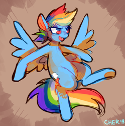 Size: 1280x1287 | Tagged: safe, artist:cherivinca, imported from derpibooru, rainbow dash, female, solo