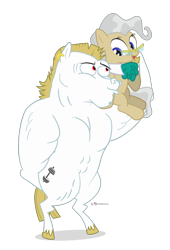 Size: 680x1000 | Tagged: safe, artist:dm29, imported from derpibooru, bulk biceps, mayor mare, duo, lifting, shipping fuel, simple background, transparent background