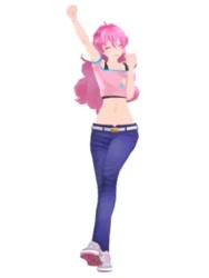 Size: 750x1000 | Tagged: safe, artist:theanimefanz, artist:wweanimefanz, imported from derpibooru, pinkie pie, human, 3d, belly button, blurry, female, humanized, midriff, mmd, solo