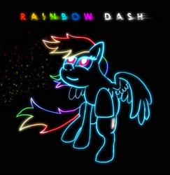 Size: 1700x1750 | Tagged: safe, artist:xbi, imported from derpibooru, rainbow dash, pony, female, glow, glowing, neon, silhouette, solo