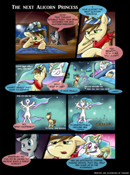 Size: 992x1333 | Tagged: safe, artist:tailzkip, artist:tailzkipzigona, imported from derpibooru, princess celestia, oc, ascension realm, coffee, coffee machine, comic, conductor, coronation, food, princess celestia's special princess making dimension