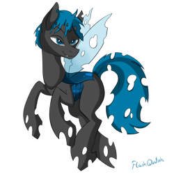 Size: 800x800 | Tagged: safe, artist:flashquatsch, imported from derpibooru, oc, oc only, oc:perilune, changeling, solo