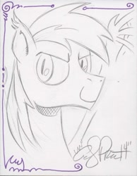 Size: 428x551 | Tagged: safe, artist:andypriceart, imported from derpibooru, oc, oc only, oc:au hasard, bat pony, pony, monochrome, slit eyes, slit pupils, solo