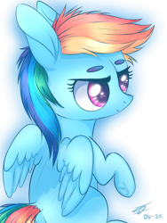 Size: 900x1200 | Tagged: safe, artist:du-sk, imported from derpibooru, rainbow dash, chibi, cute, female, foal, shading, solo