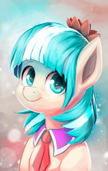 Size: 1070x1695 | Tagged: dead source, safe, artist:voxelfyre, imported from derpibooru, coco pommel, earth pony, pony, bust, cocobetes, cute, featured image, female, looking at you, mare, portrait, smiling, solo