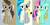 Size: 1413x719 | Tagged: safe, artist:randomfan12, imported from derpibooru, bon bon, derpy hooves, dj pon-3, doctor whooves, lyra heartstrings, octavia melody, sweetie drops, time turner, vinyl scratch, earth pony, pegasus, pony, unicorn, background six, female, male, mare, stallion, swapped cutie marks, what my cutie mark is telling me