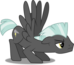 Size: 5000x4403 | Tagged: safe, artist:dashiesparkle, imported from derpibooru, thunderlane, pegasus, pony, hurricane fluttershy, absurd resolution, crouching, cute, frown, male, simple background, solo, stallion, takeoff, transparent background, vector