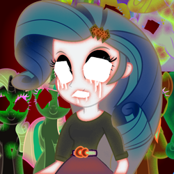 Size: 958x958 | Tagged: safe, color edit, edit, imported from derpibooru, rainbow dash, rarity, twilight sparkle, equestria girls, colored, nightmare fuel, op is a serial killer