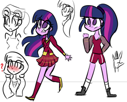 Size: 1024x819 | Tagged: dead source, safe, artist:artypaints, imported from derpibooru, twilight sparkle, equestria girls, clothes, female, ponytail, solo