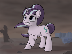 Size: 3264x2448 | Tagged: safe, artist:ashtoneer, imported from derpibooru, starlight glimmer, the cutie re-mark, alternate timeline, ashlands timeline, barren, female, implied genocide, post-apocalyptic, solo, wasteland