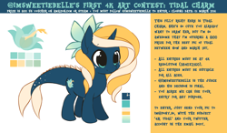 Size: 6000x3500 | Tagged: safe, imported from derpibooru, oc, oc only, oc:tidal charm, aquapony, competition, contest, female, filly, foal, seaunicorn, solo, win $100