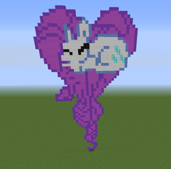 Size: 675x666 | Tagged: safe, imported from derpibooru, rarity, female, heart pony, minecraft, minecraft pixel art, pixel art, solo