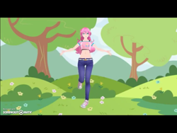 Size: 1024x768 | Tagged: safe, imported from derpibooru, pinkie pie, human, 3d, blurry, female, humanized, mmd, pose, solo