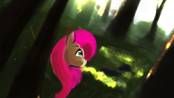Size: 960x540 | Tagged: safe, artist:hierozaki, imported from derpibooru, fluttershy, crepuscular rays, female, looking at something, looking up, portrait, solo, sunrise, wip