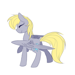 Size: 900x900 | Tagged: safe, artist:breadcipher, imported from derpibooru, derpy hooves, pegasus, pony, eyes closed, female, mare, raised hoof, simple background, solo, transparent background