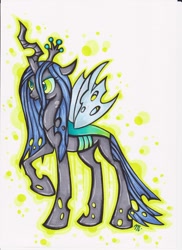 Size: 600x824 | Tagged: dead source, safe, artist:dinseyfreak, imported from derpibooru, queen chrysalis, changeling, changeling queen, female, solo