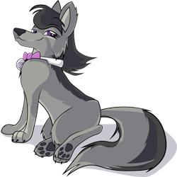 Size: 1600x1599 | Tagged: safe, artist:ostichristian, imported from derpibooru, octavia melody, dog, bowtie, dogified, female, paw pads, solo, species swap