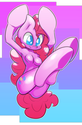 Size: 1923x2931 | Tagged: safe, artist:moron, imported from derpibooru, pinkie pie, anthro, arm hooves, armpits, female, smiling, solo