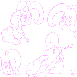 Size: 900x900 | Tagged: safe, artist:pink-dooples, imported from derpibooru, pinkie pie, adoraberry, beanie, bubble berry, cute, derp, hat, horrified, monochrome, nose in the air, rule 63, rule63betes, sleeping, snoring, solo, zzz