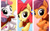 Size: 2560x1600 | Tagged: safe, artist:mysticalpha, imported from derpibooru, apple bloom, scootaloo, sweetie belle, pony, cmc cape, cutie mark crusaders, looking at you, open mouth, underhoof