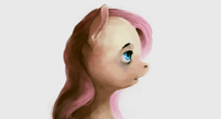 Size: 1507x813 | Tagged: safe, artist:sharpieboss, imported from derpibooru, fluttershy, bust, female, open mouth, profile, simple background, solo