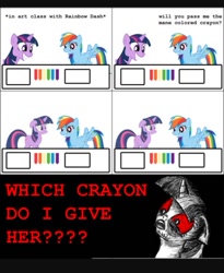 Size: 639x781 | Tagged: safe, imported from derpibooru, rainbow dash, twilight sparkle, crayons, meme, rage comic