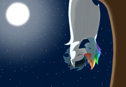 Size: 700x488 | Tagged: safe, artist:colourstrike, imported from derpibooru, rainbow dash, soarin', bat pony, pony, bat ponified, cuddling, cute, female, hug, male, moon, race swap, rainbowbat, shipping, snuggling, soarindash, straight, winghug