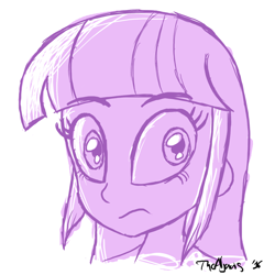 Size: 1024x1024 | Tagged: safe, artist:thealjavis, imported from derpibooru, twilight sparkle, equestria girls, female, monochrome, portrait, solo