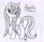 Size: 2331x2204 | Tagged: safe, artist:cassadriel, imported from derpibooru, rarity, cute, female, monochrome, solo, trace, traditional art, wet, wet mane, wet mane rarity