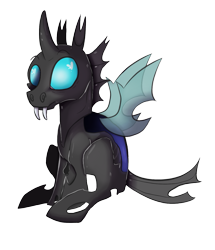 Size: 1231x1431 | Tagged: safe, artist:coreytrippin, imported from derpibooru, changeling, cute, sitting, solo