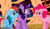 Size: 260x149 | Tagged: safe, imported from derpibooru, screencap, pinkie pie, rainbow dash, twilight sparkle, lesson zero, animated, comforting, cute, dashabetes, diapinkes, eyes closed, female, floppy ears, frown, gif for breezies, horses doing horse things, neck nuzzle, nuzzling, picture for breezies, sad, talking