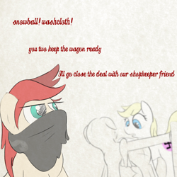 Size: 1200x1200 | Tagged: safe, artist:anonymous, imported from derpibooru, oc, oc only, oc:aryanne, oc:red pone (8chan), oc:sketchy, oc:sketchy (8chan), /pone/, 8chan, bandana, cart, clothes, cyoa, heart, nazi, pulling, scarf, swastika, talking