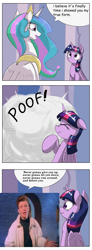 Size: 375x1024 | Tagged: safe, imported from derpibooru, princess celestia, twilight sparkle, alicorn, pony, celestia's true form, comic, exploitable meme, female, forced meme, mare, meme, rick astley, rickroll, twilight sparkle (alicorn)