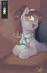 Size: 3300x5100 | Tagged: safe, artist:aquaticsun, imported from derpibooru, suri polomare, earth pony, pony, female, limited palette, mare, open mouth, solo