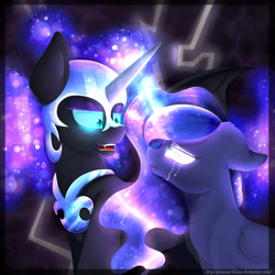 Size: 3000x3000 | Tagged: dead source, safe, artist:princess-liliana, imported from derpibooru, nightmare moon, princess luna, crying, duality, floppy ears