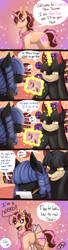 Size: 717x2623 | Tagged: safe, artist:randomcomicsheet, imported from derpibooru, oc, oc only, oc:neigh sayer, oc:think pink, comic, dialogue, golden oaks library, neink, weekly guest art