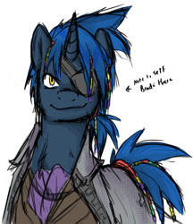 Size: 527x610 | Tagged: artist needed, source needed, safe, imported from derpibooru, oc, oc only, oc:high tide, pony, unicorn, clothes, pirate, solo