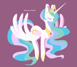 Size: 1200x1036 | Tagged: safe, artist:snow angel, imported from derpibooru, princess celestia, eyes closed, female, simple background, solo, spread wings