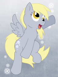 Size: 480x633 | Tagged: safe, artist:kurapika, imported from derpibooru, derpy hooves, pegasus, pony, bubble, cute, cutie mark, derpabetes, female, solo