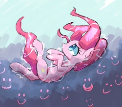 Size: 818x724 | Tagged: safe, artist:kawaiipony2, imported from derpibooru, pinkie pie, earth pony, pony, falling, female, mare, smiley face, solo