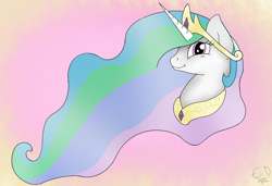 Size: 1024x700 | Tagged: safe, artist:everdale, imported from derpibooru, princess celestia, female, portrait, solo