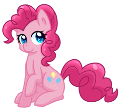 Size: 579x525 | Tagged: safe, artist:cloureed, imported from derpibooru, pinkie pie, earth pony, pony, female, raised hoof, simple background, sitting, solo, transparent background