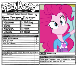 Size: 1043x885 | Tagged: safe, imported from derpibooru, pinkie pie, equestria girls, reference sheet, rpg, teenagers from outer space