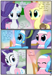 Size: 1741x2500 | Tagged: safe, artist:pyruvate, imported from derpibooru, aloe, fluttershy, lotus blossom, rarity, comic:the usual, comic, day spa, spa