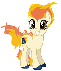 Size: 672x785 | Tagged: safe, artist:paintsplatter, imported from derpibooru, ponyta, cute, grin, happy, mane of fire, pokémon, ponified, simple background, smiling, solo, transparent background