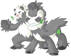 Size: 797x636 | Tagged: safe, artist:paintsplatter, imported from derpibooru, pangoro, pokémon, ponified, solo