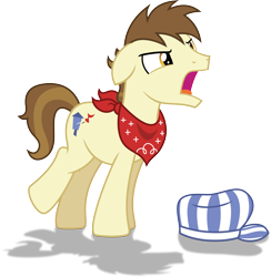 Size: 6715x6870 | Tagged: safe, artist:chainchomp2, imported from derpibooru, steamer, earth pony, pony, absurd resolution, angry, background pony, ears back, floppy ears, male, neckerchief, open mouth, simple background, solo, stallion, transparent background, vector