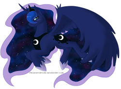 Size: 3540x2590 | Tagged: safe, artist:frozen-fortune, imported from derpibooru, princess luna, female, flying, simple background, solo, transparent background