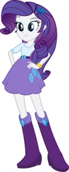 Size: 736x1830 | Tagged: safe, imported from derpibooru, rarity, equestria girls, boots, bracelet, clothes, female, hand on hip, jewelry, shoes, simple background, skirt, solo, vector, white background